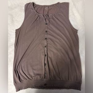 Brown Loft Button Up Tank Top